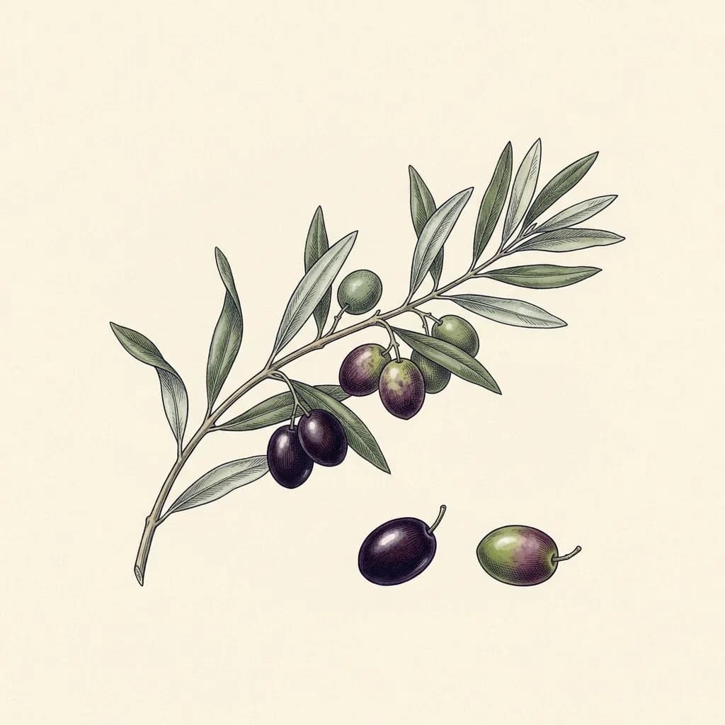 Zeytin dalı, botanik atlas levhası